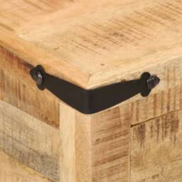 Berkfield Home Beautiful Bedside Cabinet 40x40x50 cm Solid Wood Mango in Brown - Size: 40 x 40 x 50 cm - thumbnail 6