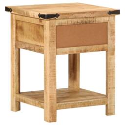 Berkfield Home Beautiful Bedside Cabinet 40x40x50 cm Solid Wood Mango in Brown - Size: 40 x 40 x 50 cm - thumbnail 5