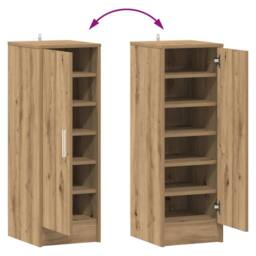 Berkfield Home Shoe Cabinet Old Wood 32x35x92 cm Engineered Wood in Brown - Size: 32 x 35 x 92 cm - thumbnail 7