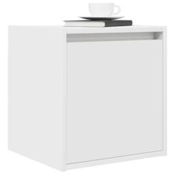 Berkfield Home Wall-Mounted Bedside Cabinet White 38x34x40 cm - Size: 38 x 34 x 40 cm - thumbnail 4