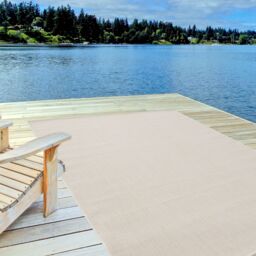 THE RUGS Outdoor Indoor Plain Garden Patio Rug Weather Resistant Jet Washable in Cream - Size: 140 cm x 200 cm - thumbnail 8