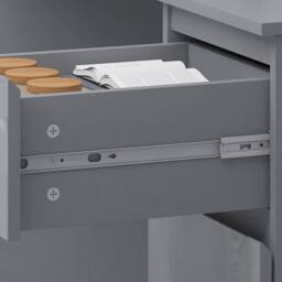 Havendro Dark Grey Gloss 3 Drawer Scandinavian Vanity Desk - thumbnail 5