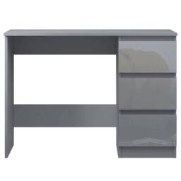 Havendro Dark Grey Gloss 3 Drawer Scandinavian Vanity Desk - thumbnail 3