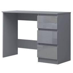 Havendro Dark Grey Gloss 3 Drawer Scandinavian Vanity Desk - thumbnail 1
