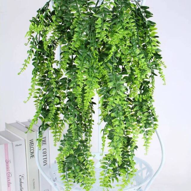 Havendro 4 Artificial Hanging Plants Fake Fern Trailing Leaf Decor in Green - image 1