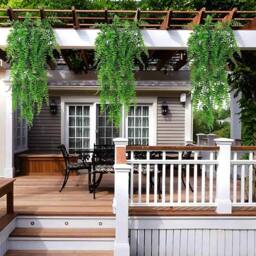 Havendro 4 Artificial Hanging Plants Fake Fern Trailing Leaf Decor in Green - thumbnail 5