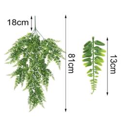 Havendro 4 Artificial Hanging Plants Fake Fern Trailing Leaf Decor in Green - thumbnail 2
