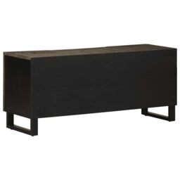 Berkfield Home TV Cabinet Black 105x33x46 cm Solid Wood Mango - Size: 105 x 33 x 46 cm - thumbnail 5