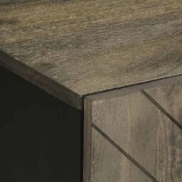 Berkfield Home TV Cabinet Black 105x33x46 cm Solid Wood Mango - Size: 105 x 33 x 46 cm - thumbnail 6