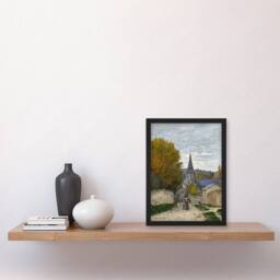 Artery8 Claude Monet Framed Wall Art Print Street in Sainte Adresse France - Size: A4 - thumbnail 2