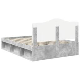 Berkfield Home Bed Frame with Headboard Concerte 140 x 190 cm Solid Pine Wood in Grey - thumbnail 9