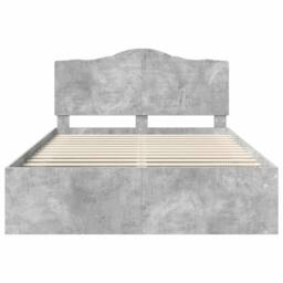 Berkfield Home Bed Frame with Headboard Concerte 140 x 190 cm Solid Pine Wood in Grey - thumbnail 7