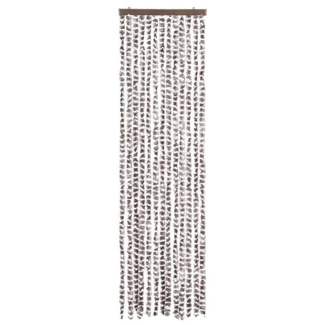 Berkfield Home Soft Fly Curtain Taupe & White 56x200 cm Chenille - image 1