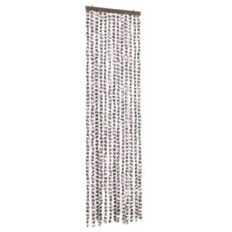 Berkfield Home Soft Fly Curtain Taupe & White 56x200 cm Chenille - thumbnail 3