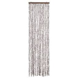 Berkfield Home Soft Fly Curtain Taupe & White 56x200 cm Chenille - thumbnail 1