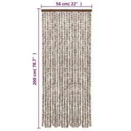 Berkfield Home Soft Fly Curtain Taupe & White 56x200 cm Chenille - thumbnail 7