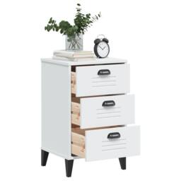 Berkfield Home Durable Bedside Cabinet VIKEN White Engineered Wood - thumbnail 4