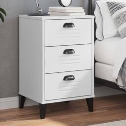 Berkfield Home Durable Bedside Cabinet VIKEN White Engineered Wood - thumbnail 2