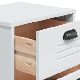 Berkfield Home Durable Bedside Cabinet VIKEN White Engineered Wood - thumbnail 9
