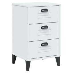 Berkfield Home Durable Bedside Cabinet VIKEN White Engineered Wood - thumbnail 3