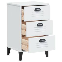 Berkfield Home Durable Bedside Cabinet VIKEN White Engineered Wood - thumbnail 5