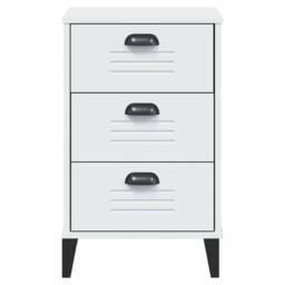 Berkfield Home Durable Bedside Cabinet VIKEN White Engineered Wood - thumbnail 6