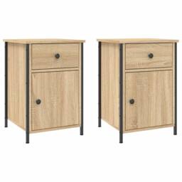 Berkfield Home Bedside Cabinets 2 pcs Sonoma Oak 40x42x60 cm Engineered Wood in Brown - Size: 40 x 42 x 60 cm