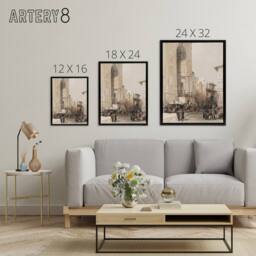 "Artery8 Mosque of Sultan Hassan Grand Entrance Roberts Framed Canvas Wall Art in Beige - Size: W12"" x H16""" - thumbnail 4