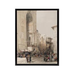 "Artery8 Mosque of Sultan Hassan Grand Entrance Roberts Framed Canvas Wall Art in Beige - Size: W12"" x H16""" - thumbnail 1