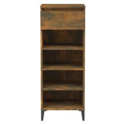 Berkfield Home Shoe Rack Smoked Oak 40x36x105 cm Engineered Wood in Brown - Size: 40 x 36 x 105 cm - thumbnail 5