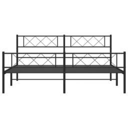 Berkfield Home Metal Bed Frame with Headboard & Footboard Black Super King Size - thumbnail 4