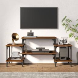 Berkfield Home TV Cabinet Brown Oak 117x35x52 cm Engineered Wood - Size: 117 x 35 x 52 cm - thumbnail 3