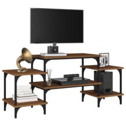 Berkfield Home TV Cabinet Brown Oak 117x35x52 cm Engineered Wood - Size: 117 x 35 x 52 cm - thumbnail 4
