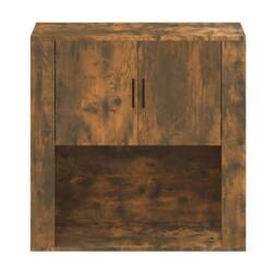 Berkfield Home Wall Cabinet Smoked Oak 80x33x80 cm Engineered Wood in Brown - Size: 80 x 33 x 80 cm - thumbnail 1