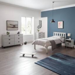Cheshire Premium Calder Locker 6 Drawer Wide Chest - Grey & Black - thumbnail 4