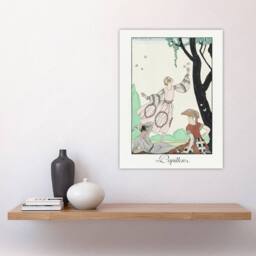 "Artery8 Butterflies Picnic Fashion Barbier Vintage Wall Art Print Poster in White - Size: W12"" x H16""" - thumbnail 4