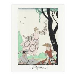 "Artery8 Butterflies Picnic Fashion Barbier Vintage Wall Art Print Poster in White - Size: W12"" x H16""" - thumbnail 1