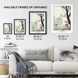 "Artery8 Butterflies Picnic Fashion Barbier Vintage Wall Art Print Poster in White - Size: W12"" x H16""" - thumbnail 3
