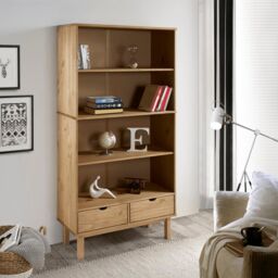 Berkfield Home Bookcase OTTA with 2 Drawers Brown Solid Wood Pine