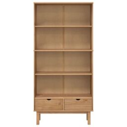Berkfield Home Bookcase OTTA with 2 Drawers Brown Solid Wood Pine - thumbnail 3