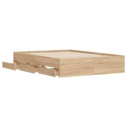 Berkfield Home Bed Frame w/Drawers Frame Sonoma Oak 120x190 cm Small Double in Light Tan - thumbnail 5