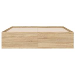Berkfield Home Bed Frame w/Drawers Frame Sonoma Oak 120x190 cm Small Double in Light Tan - thumbnail 6