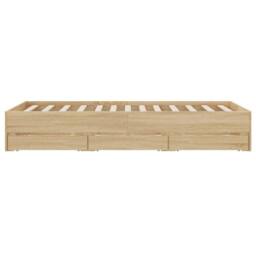 Berkfield Home Bed Frame w/Drawers Frame Sonoma Oak 120x190 cm Small Double in Light Tan - thumbnail 7