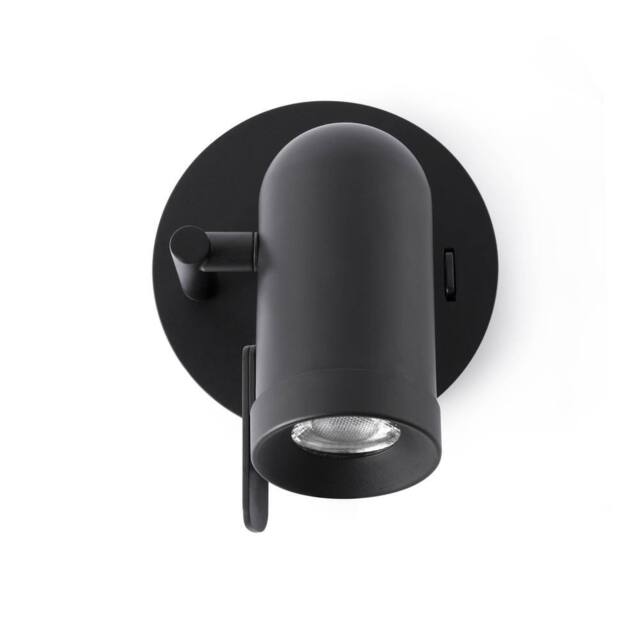 Netlighting Orleans 1 Light Indoor Adjustable Wall Spotlight Black GU10 - image 1