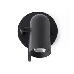 Netlighting Orleans 1 Light Indoor Adjustable Wall Spotlight Black GU10 - thumbnail 1