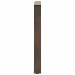 Berkfield Home Modern Dining Table Legs V-Shape 3 pcs Natural Steel 70x(72-73.3) in Brown - thumbnail 6