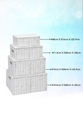 Arpan Storage Basket Hamper (Set of 4) - Storage Bin w/ Lid & Insert Handle for Easy Carrying - Convenient Storage Organizer Box for Clothes, Toys - thumbnail 2