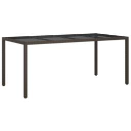Berkfield Home Garden Dining Table Brown 190x90x75 cm Poly Rattan - Size: 190 x 90 x 75 cm - thumbnail 1