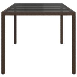 Berkfield Home Garden Dining Table Brown 190x90x75 cm Poly Rattan - Size: 190 x 90 x 75 cm - thumbnail 4