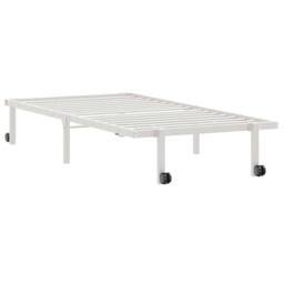 Berkfield Home Elegant Bed Frame without Mattress Foldable White 90x200 cm Steel - thumbnail 5